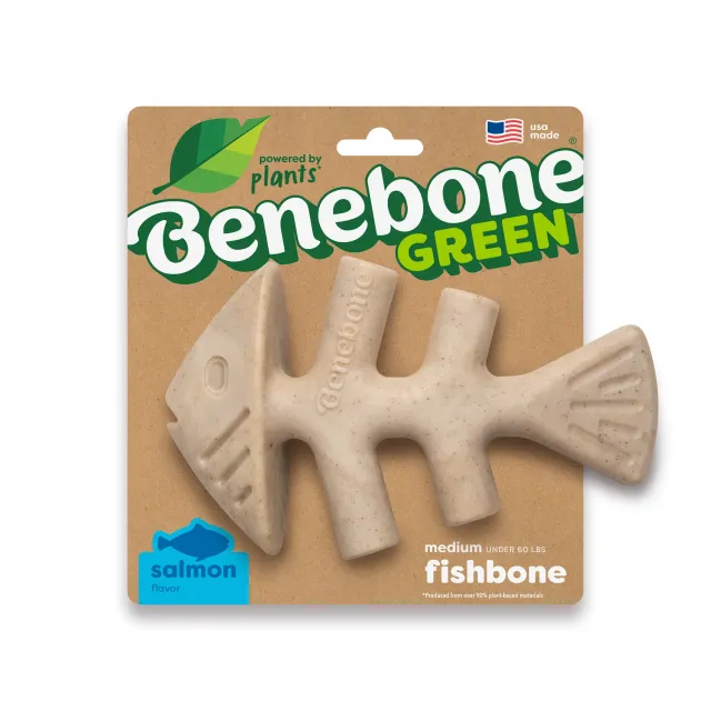 Benebone Green Fishbone tuggben lax