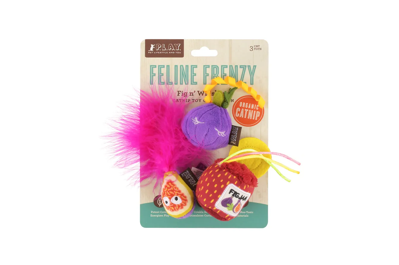P.L.A.Y. Feline Frenzy Fig N Whiskers kattleksak 3-pack kattmynta