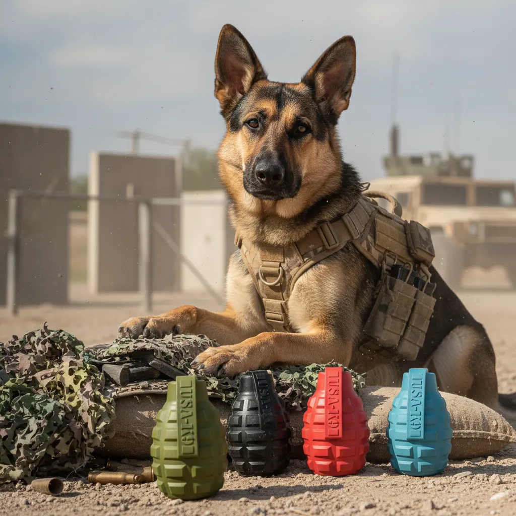 SodaPup USA-K9 Grenade tuggleksak gummi medium röd