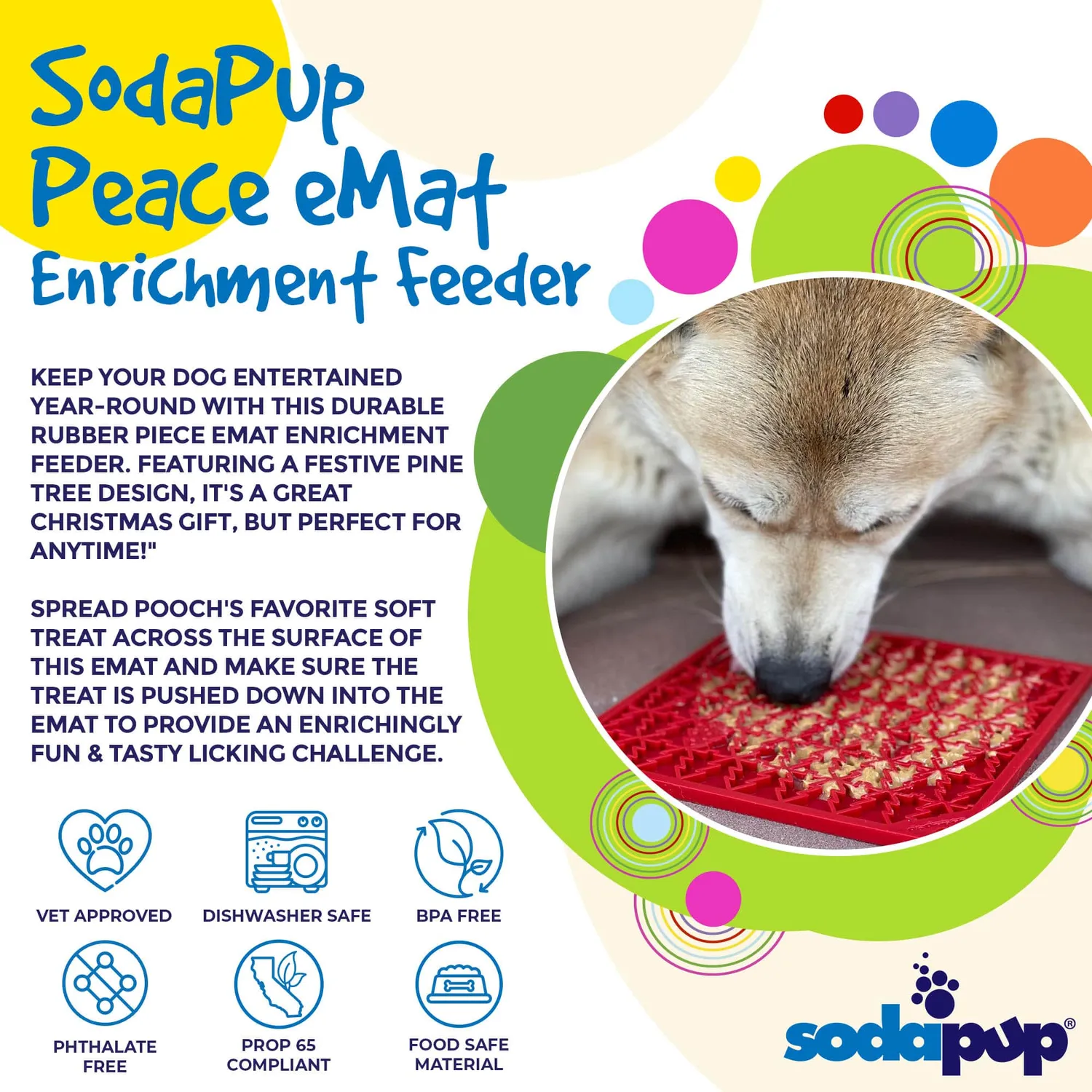SodaPup eMat Peace slickmatte Large julgran TPE