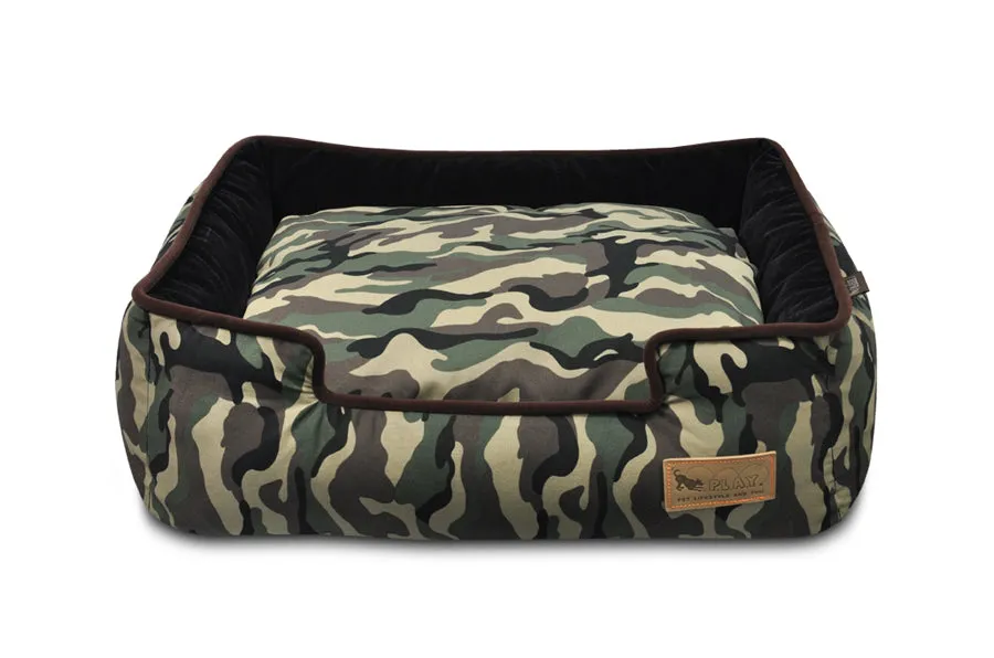 P.L.A.Y. Camouflage Lounge Bed hundsäng M tvättbar