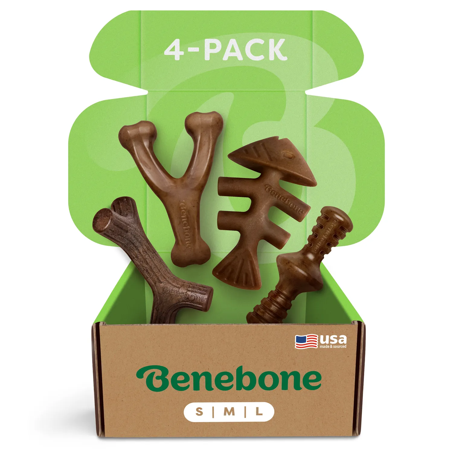 Benebone Classic Chew Collection tuggben 4-pack nylon