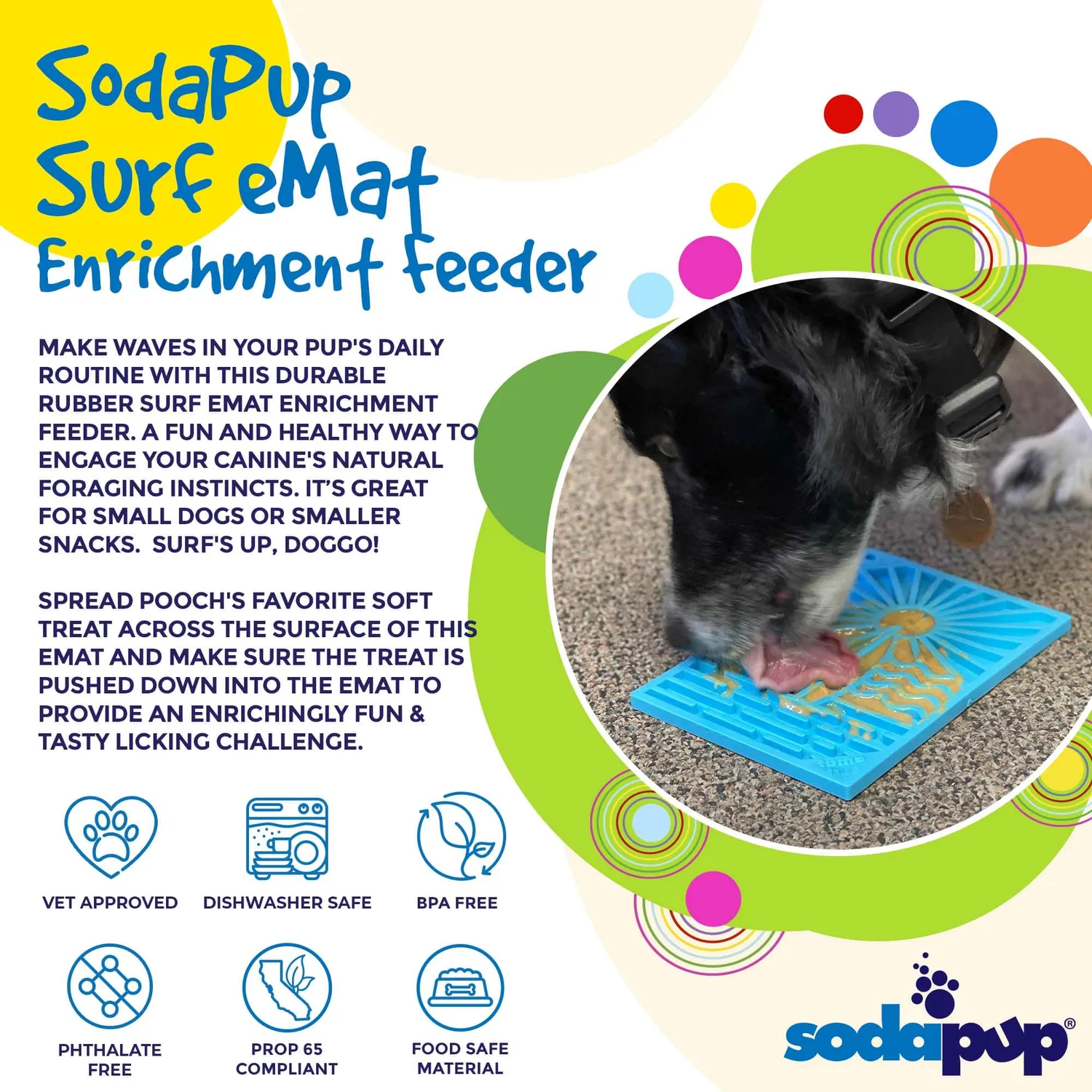 SodaPup Surf’s Up slickmatta liten utan sugkoppar