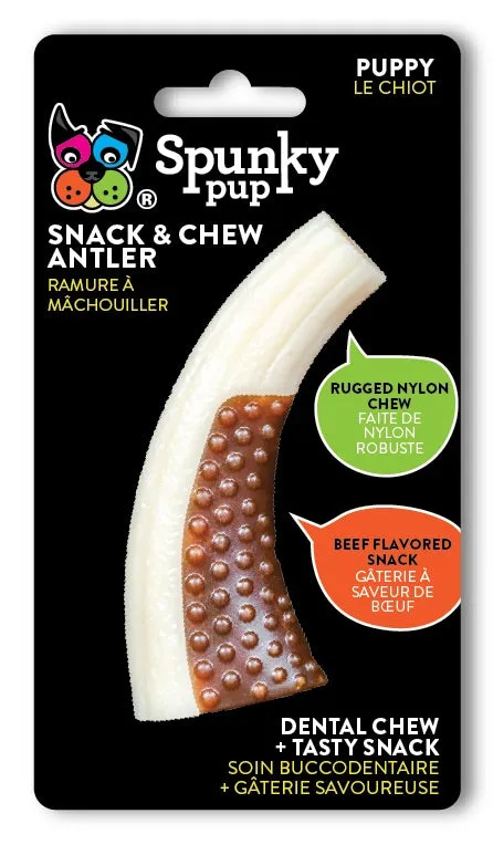 Spunky Pup Snack & Chew tugghorn Medium med nötsmak