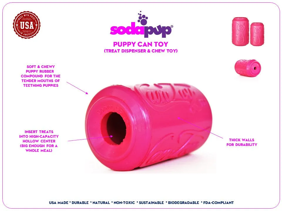 SodaPup Puppy Can tuggleksak small rosa för valpar