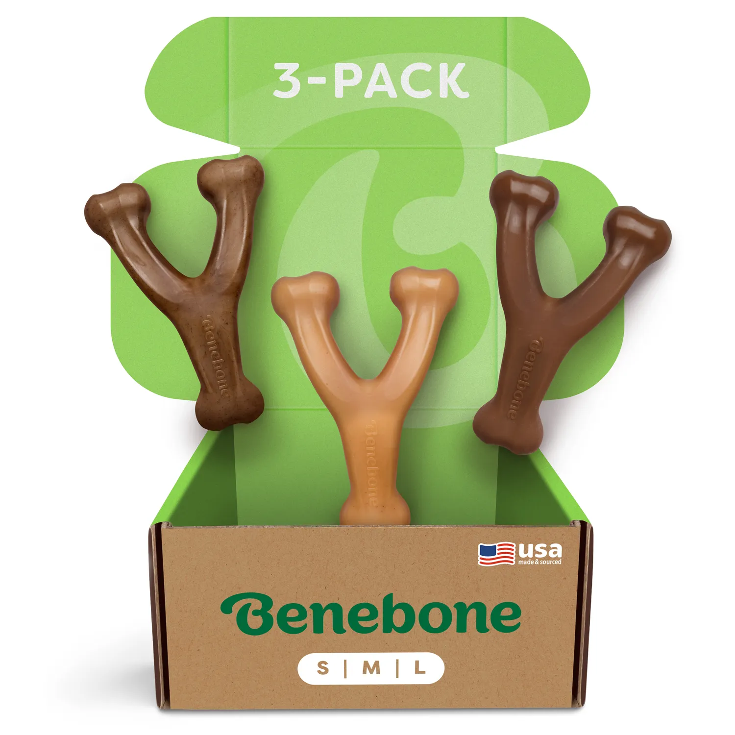 Benebone Wishbone Trio tuggben 3-pack bacon kyckling