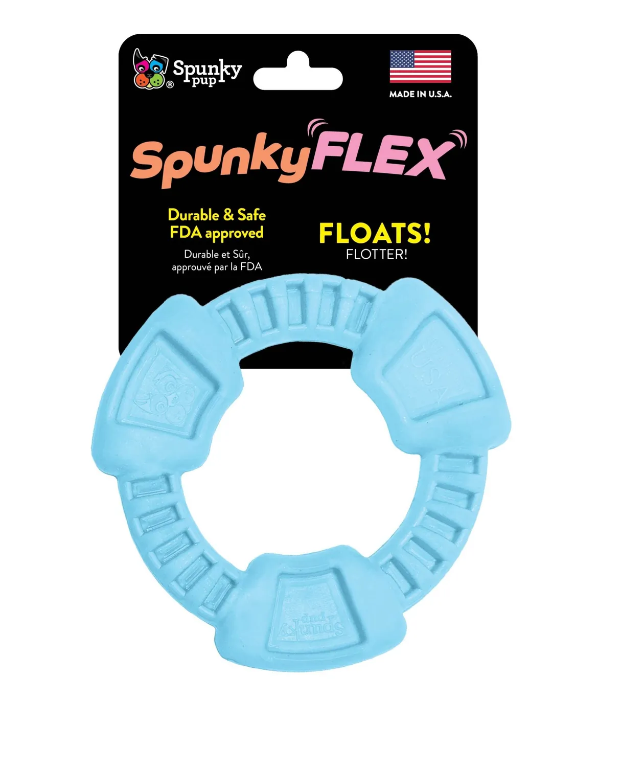Spunky Pup SpunkyFlex gummileksak ben blå
