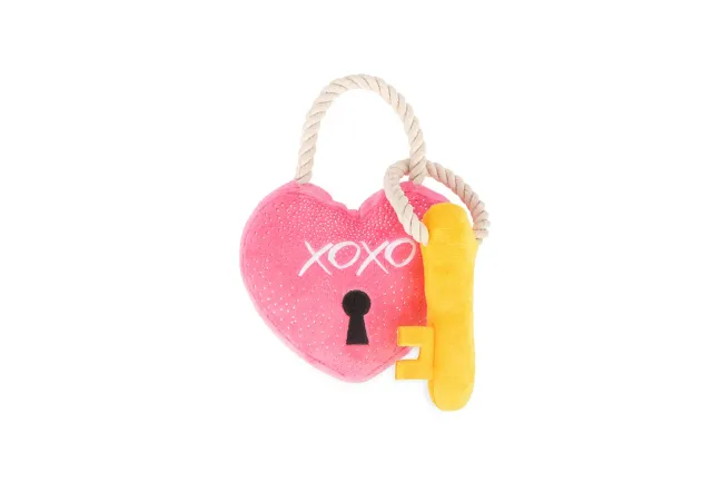 P.L.A.Y. Love Bug Love You a Lock hundleksak rosa small medium
