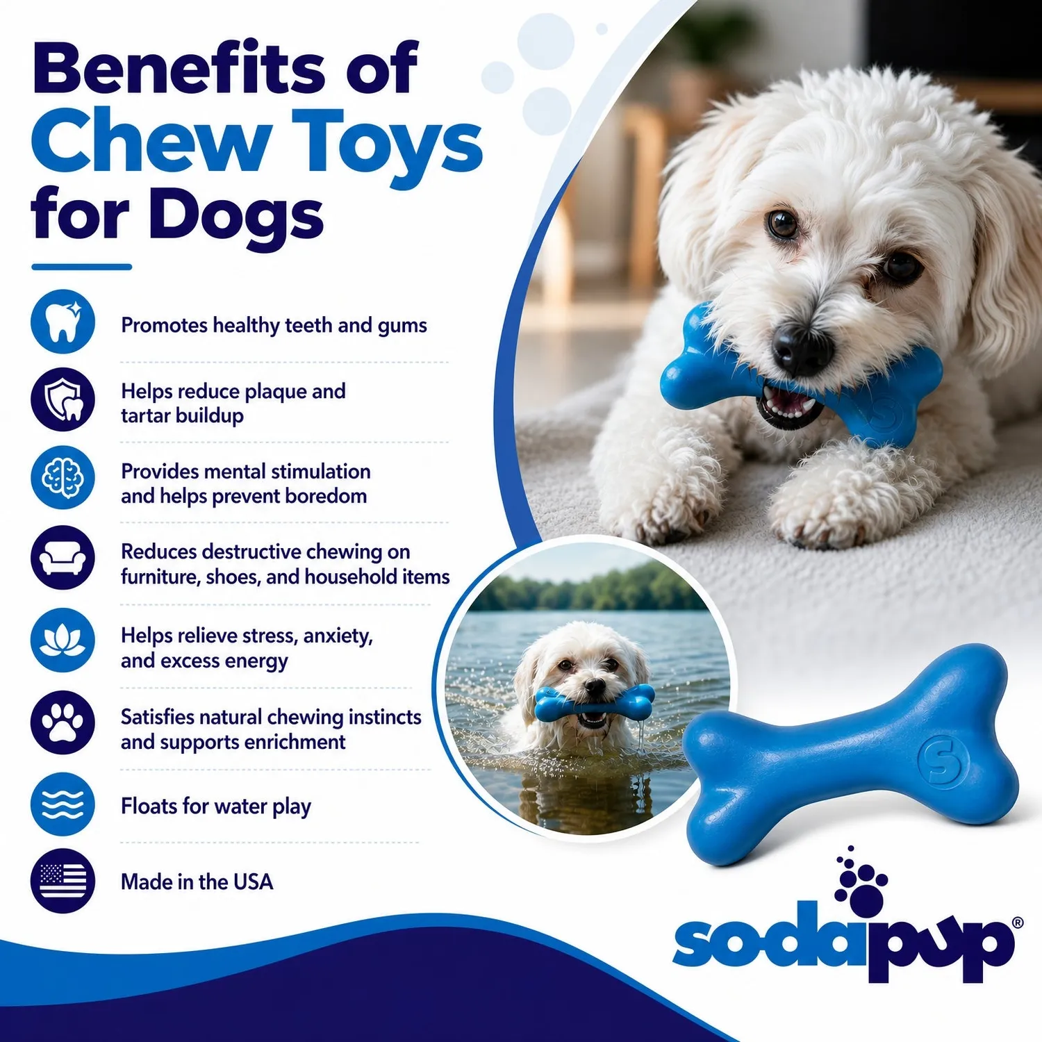 SodaPup PUP-X ben tuggleksak Large gul flytande