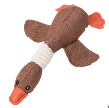 Pawtato Squeaky Plush Goose gosleksak beige pip