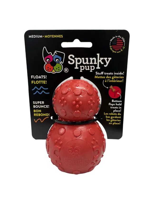 Spunky Pup Rubber Bounce godisgömma medium gummi