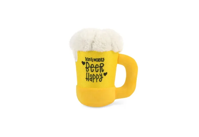 P.L.A.Y. Clive & Bacon Barking Beer hundleksak gul med pip