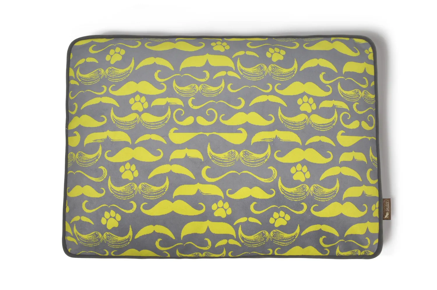 P.L.A.Y. Mustache hundbädd sammet Midnight Gray