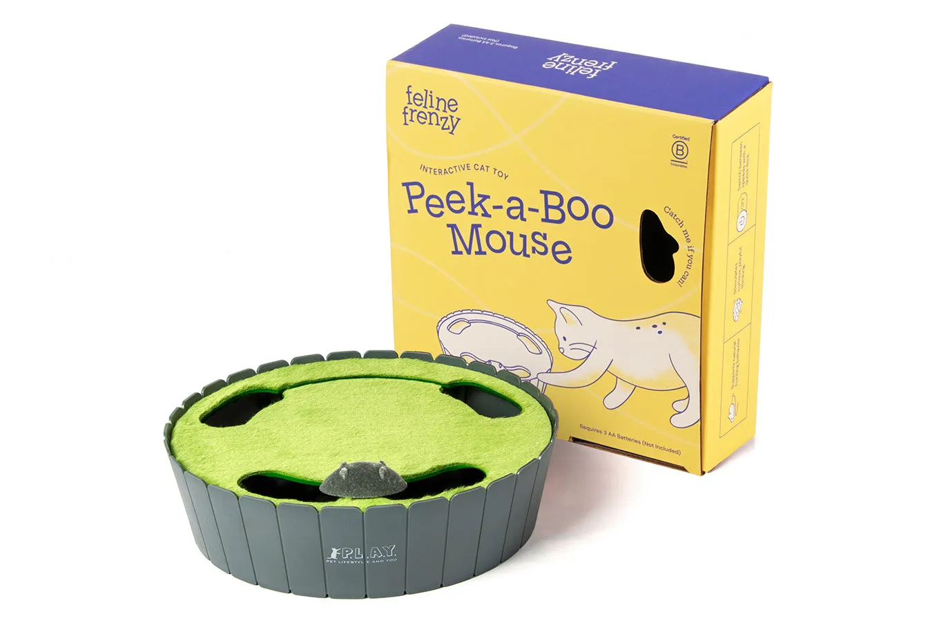 P.L.A.Y. Feline Frenzy Peek-a-Boo Mouse kattleksak interaktiv mus