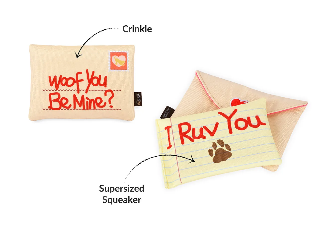 P.L.A.Y. Love Bug Ruv Letter hundleksak brev med pip