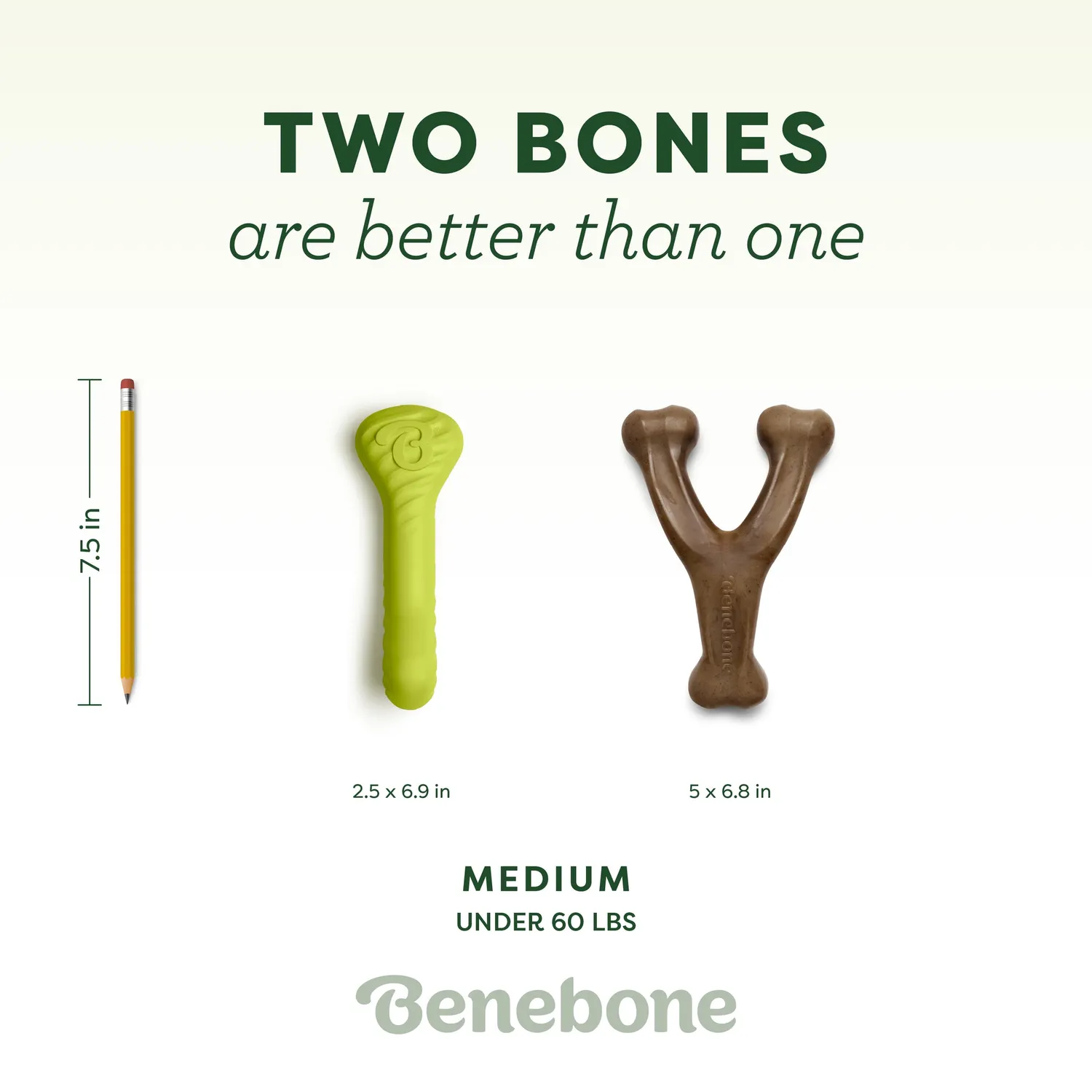 Benebone Chew & Chase Duo tuggleksak Medium 2-pack bacon