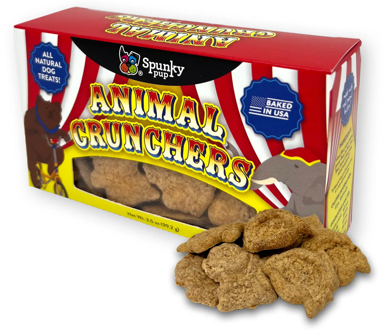 Spunky Pup Animal Crunchers hundkex 99 g jordnöt