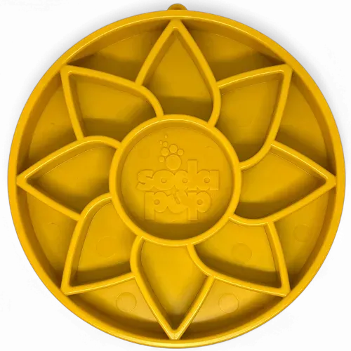 SodaPup Sunflower eTray slow feeder skål gul