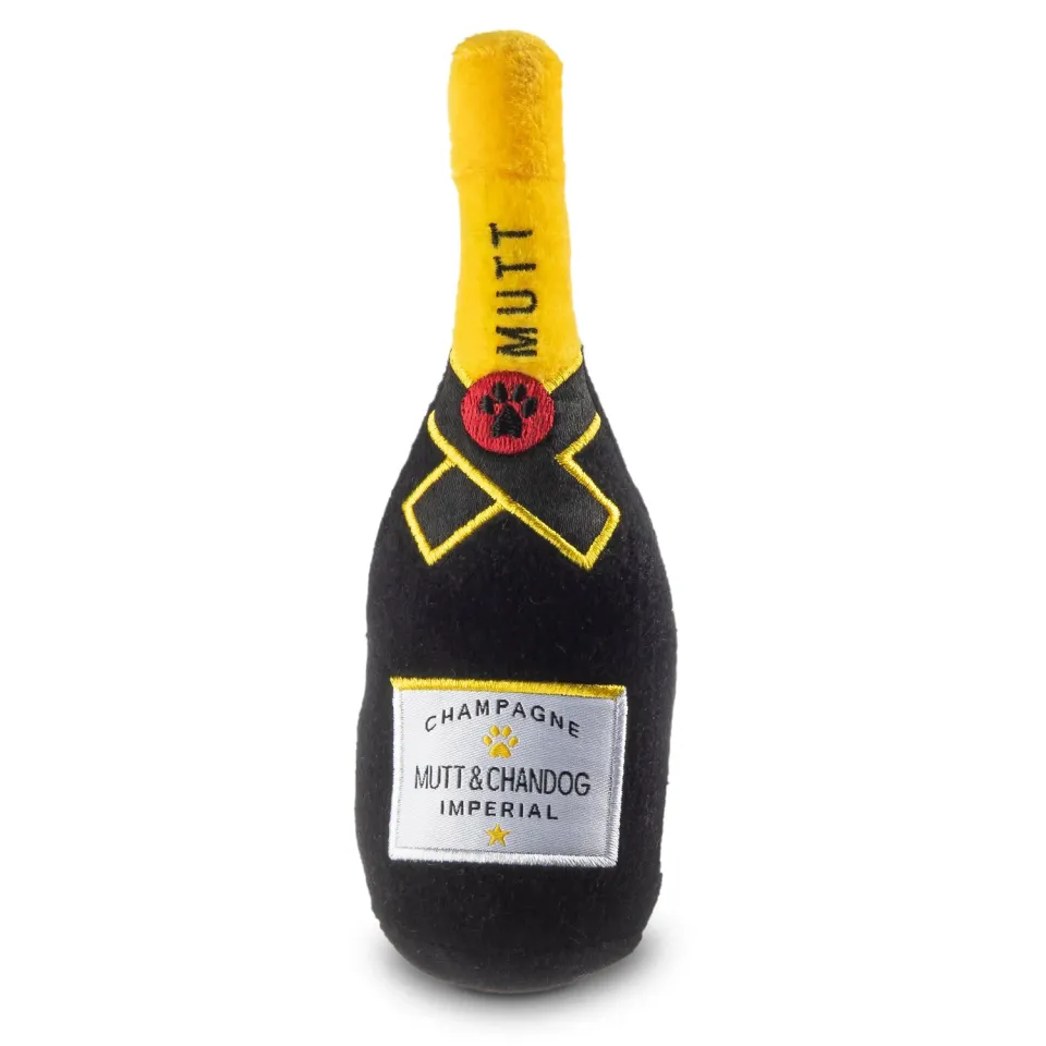 Dog Diggin Designs Mutt & Chandog Champagne hundleksak flaska