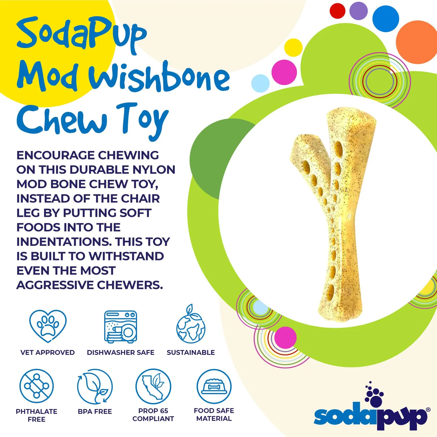 SodaPup MOD Wishbone tuggben Medium nylon fyllbart