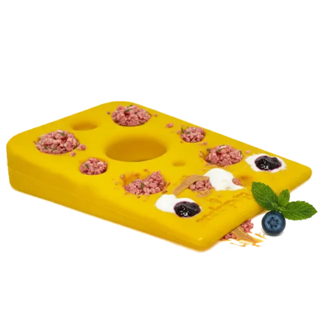 SodaPup Swiss Cheese Wedge tuggleksak nylon gul
