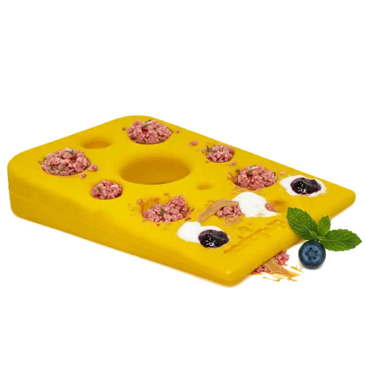 SodaPup Swiss Cheese Wedge tuggleksak nylon gul