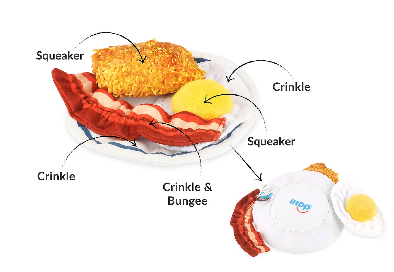 P.L.A.Y. IHOP Breakfast Sampler hundleksak 4-pack med pip