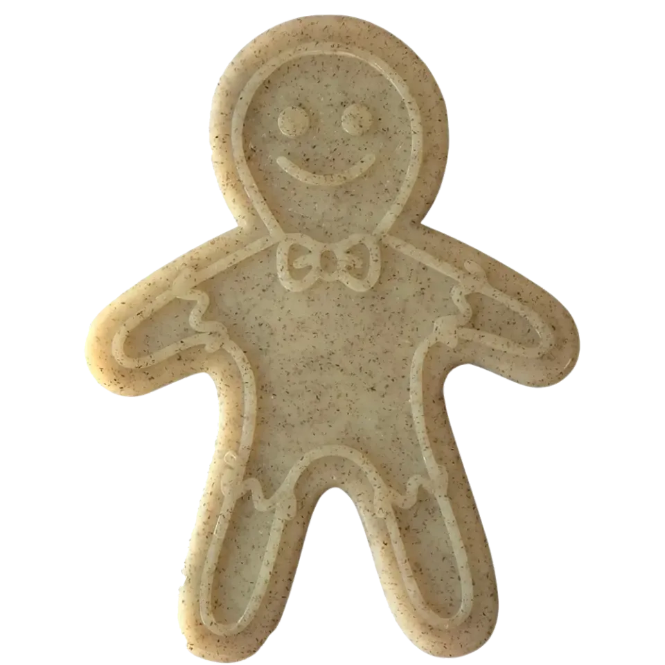 SodaPup Gingerbread Man tuggleksak brun för hårda tuggare