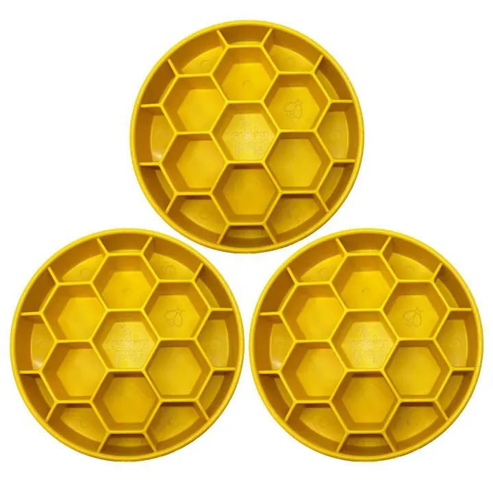 SodaPup Honeycomb slow feeder matskål gul andrasortering