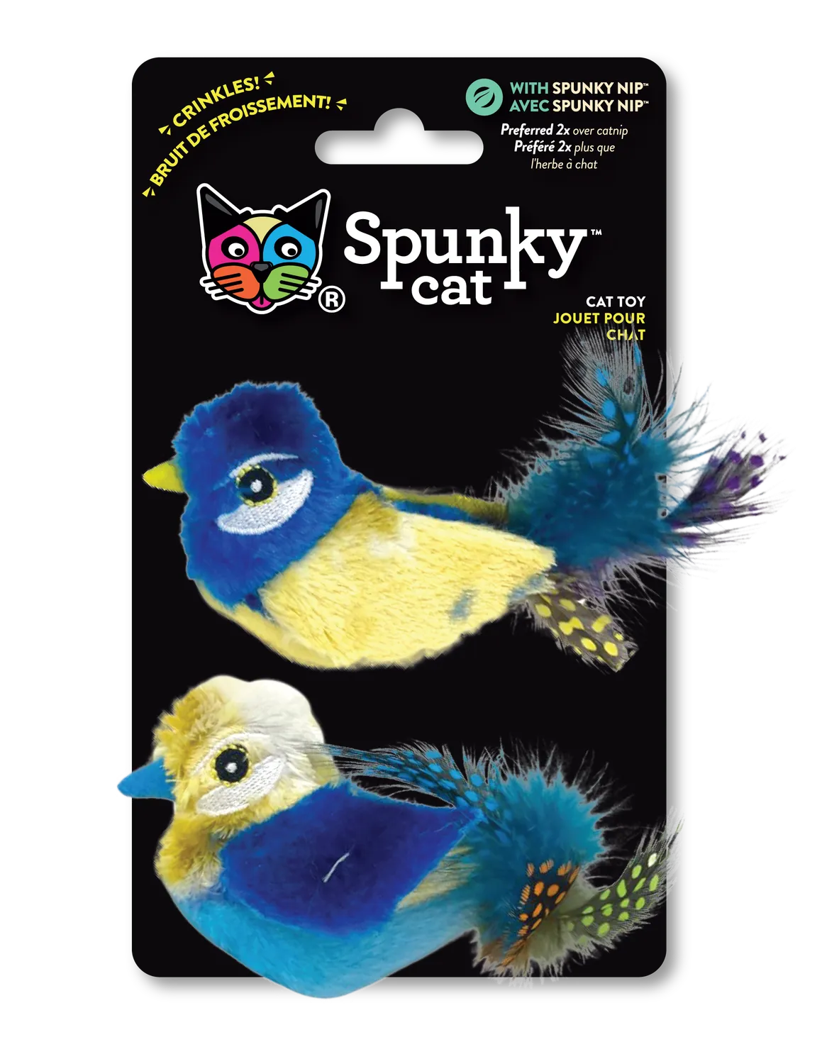 Spunky Pup Spunky Cat kattleksak Sparkle Fish 2-pack kattmynta