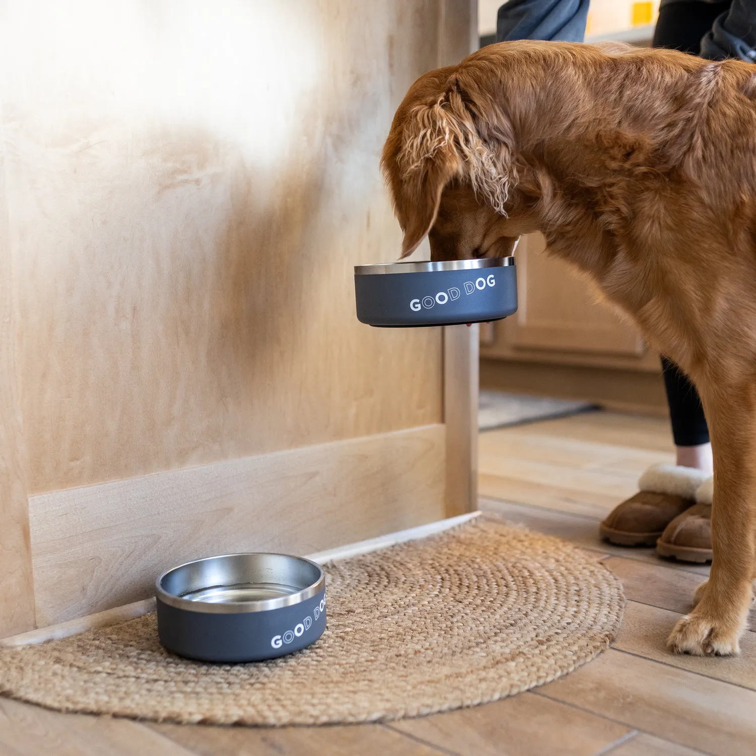 Benebone Good Dog hundskål stål grå