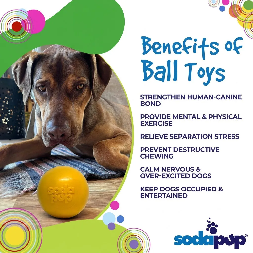 SodaPup Squeak Ball hundleksak gul medium flytande