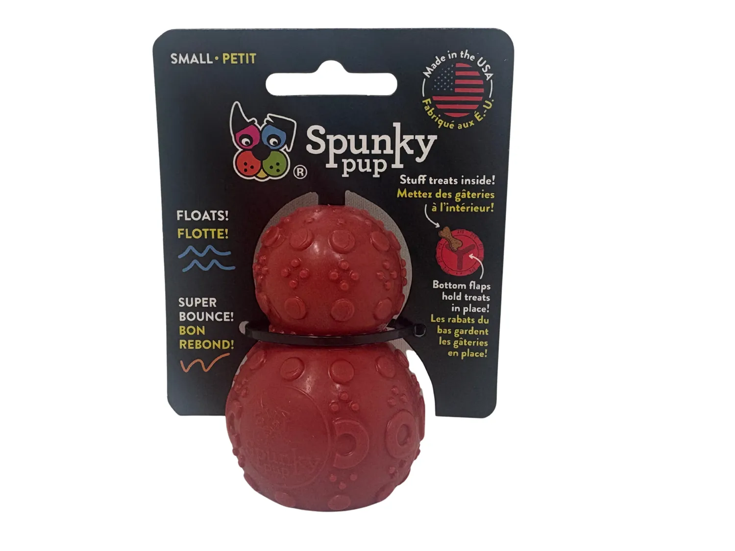 Spunky Pup Rubber Bounce godisgömma medium gummi