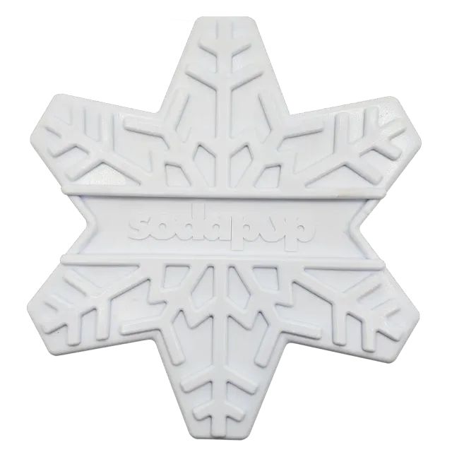 SodaPup Snowflake eChew tuggleksak vit nylon snöflinga