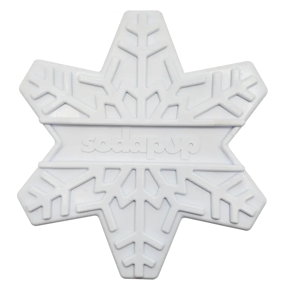 SodaPup Snowflake eChew tuggleksak vit nylon snöflinga