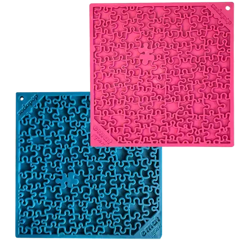 SodaPup Jigsaw slickmatta 2-pack large blå rosa pussel