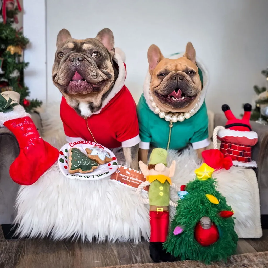 P.L.A.Y. Merry Woofmas Clumsy Claus hundleksak tomte med pip