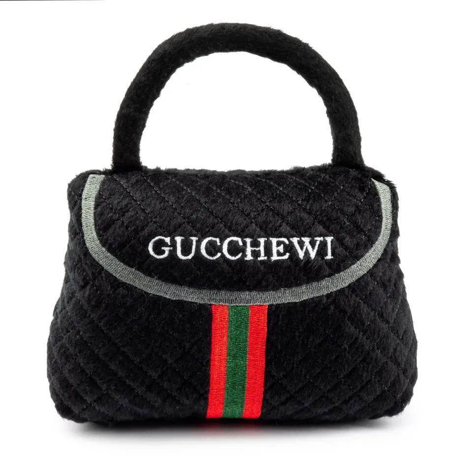 Dog Diggin Designs Gucchewi Striped Purse hundleksak mjuk