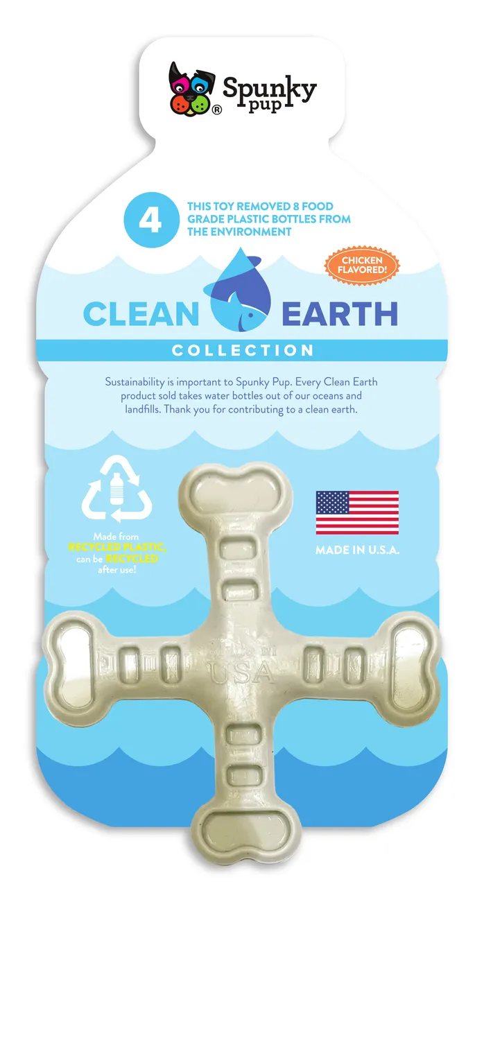 Spunky Pup Clean Earth Bone tuggben kycklingsmak