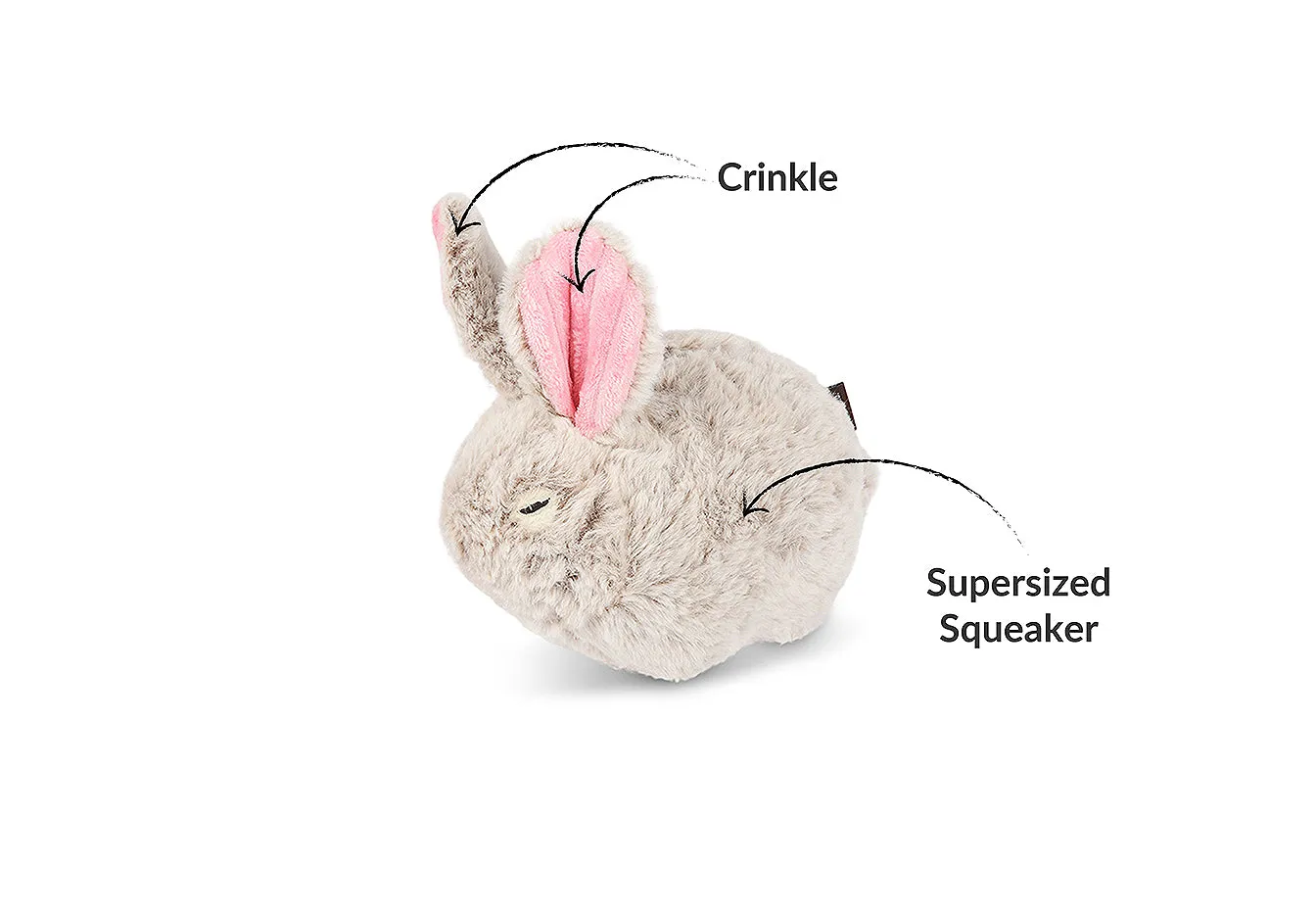 P.L.A.Y. Forest Friends Baxter the Bunny hundleksak grå med pip
