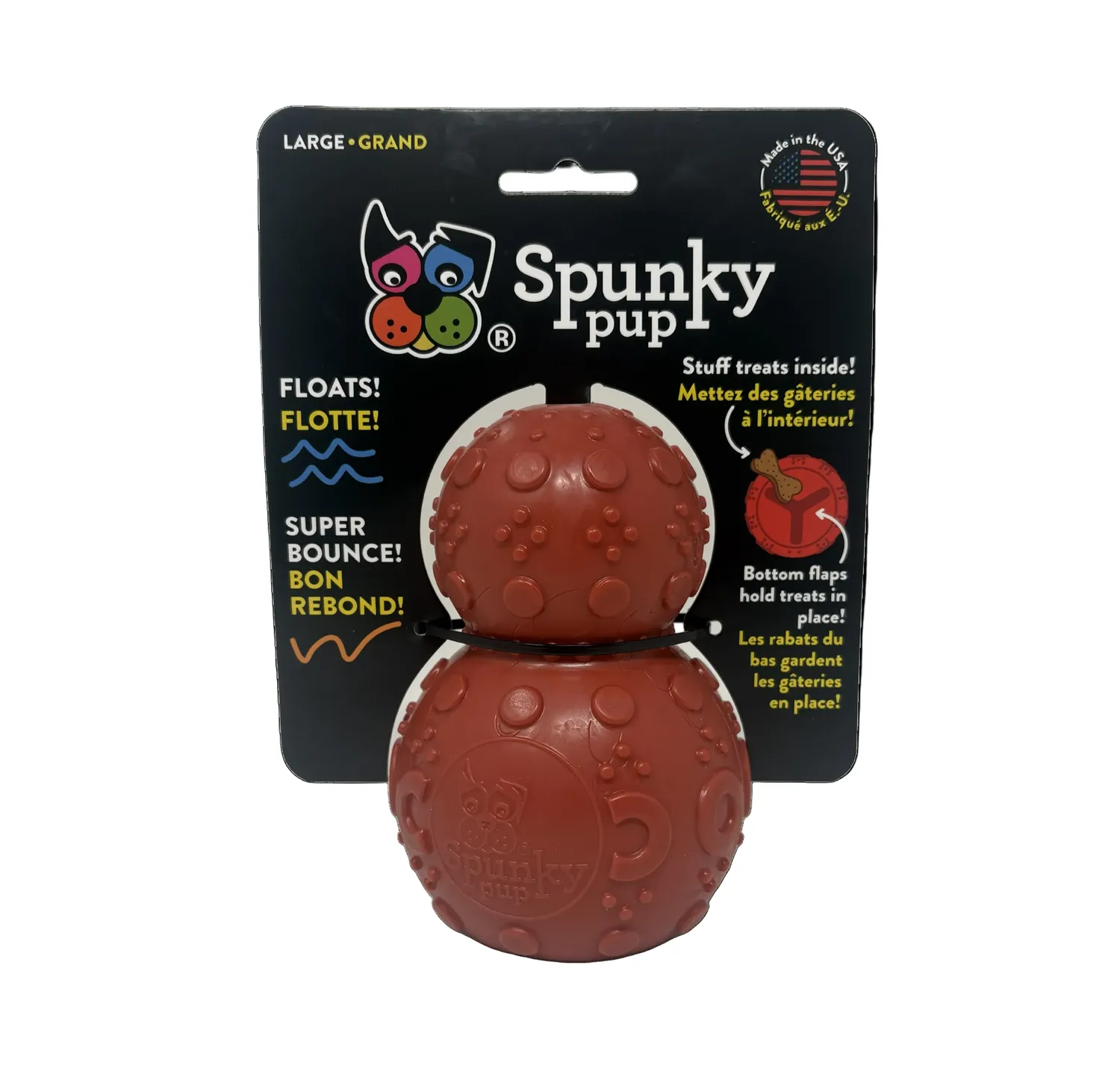 Spunky Pup Rubber Bounce godisgömma medium gummi