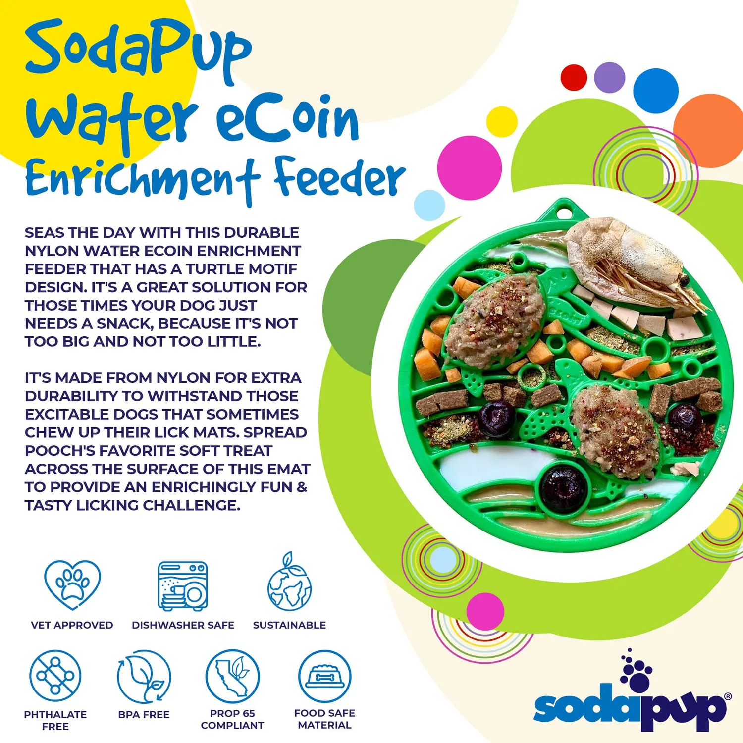 SodaPup eCoin Water slickmat nylon grön 13 cm