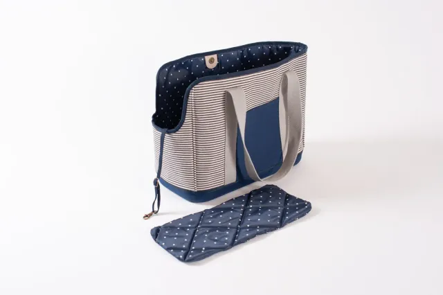 P.L.A.Y. LeftPine Navy Striped hundväska små hundar