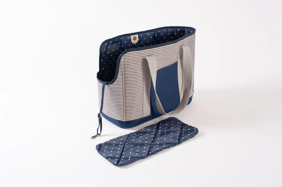 P.L.A.Y. LeftPine Navy Striped hundväska små hundar