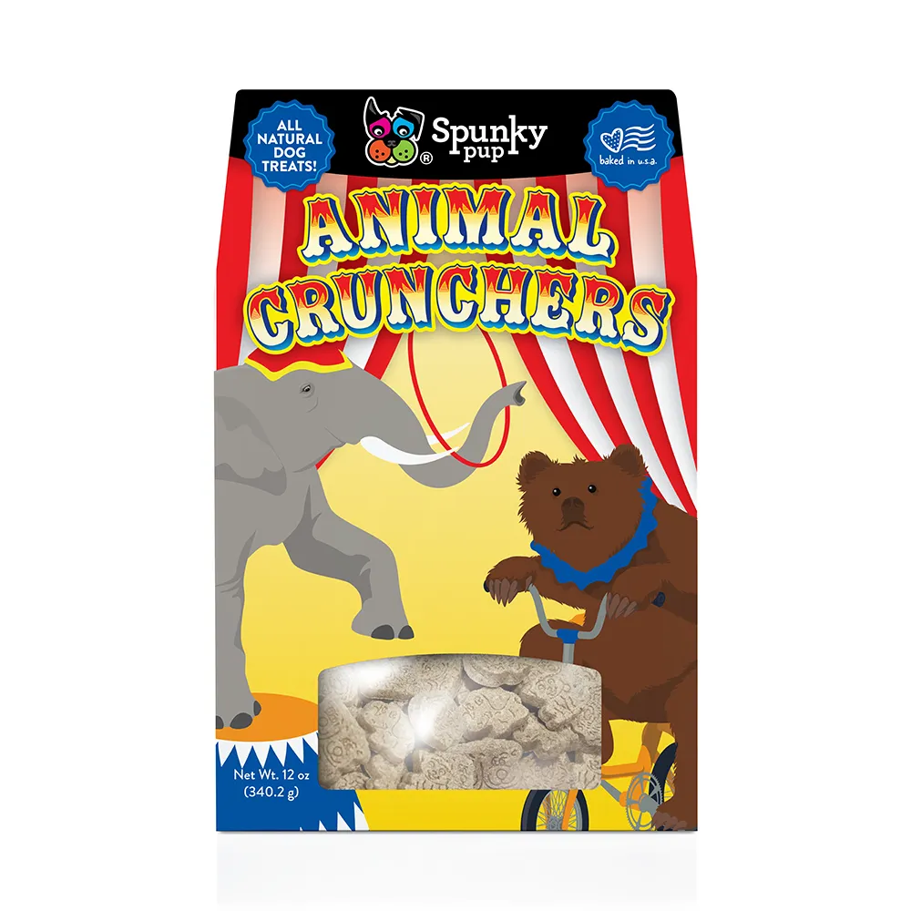 Spunky Pup Animal Crunchers hundkex 99 g jordnöt