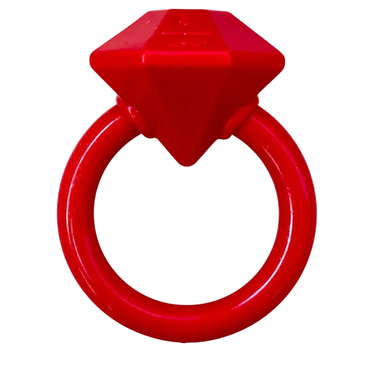 SodaPup Diamond Ring tuggleksak valp nylon röd