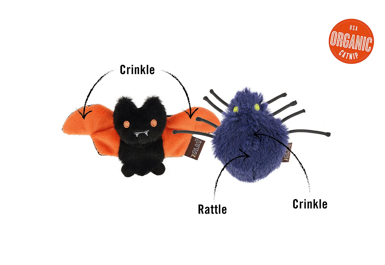 P.L.A.Y. Feline Frenzy Creepy Critters kattleksak kattmynta