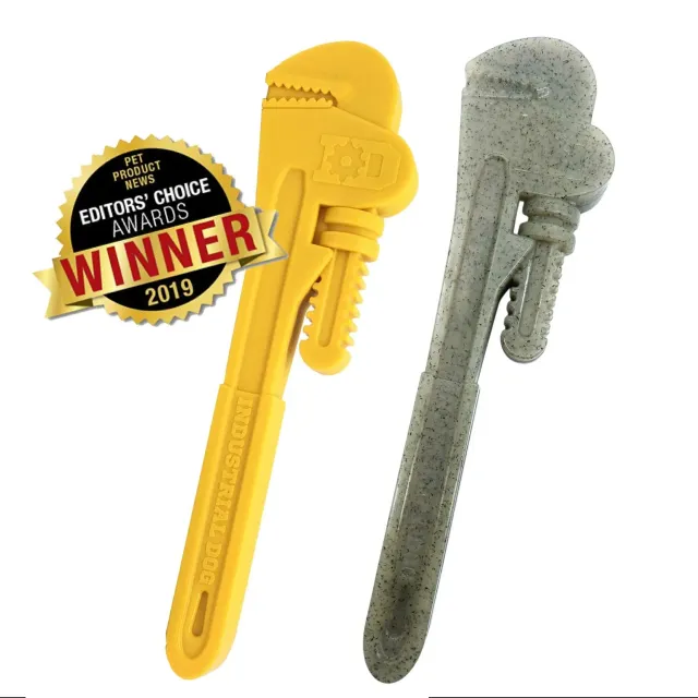 SodaPup Pipe Wrench tuggleksak nylon gul hårda bitare