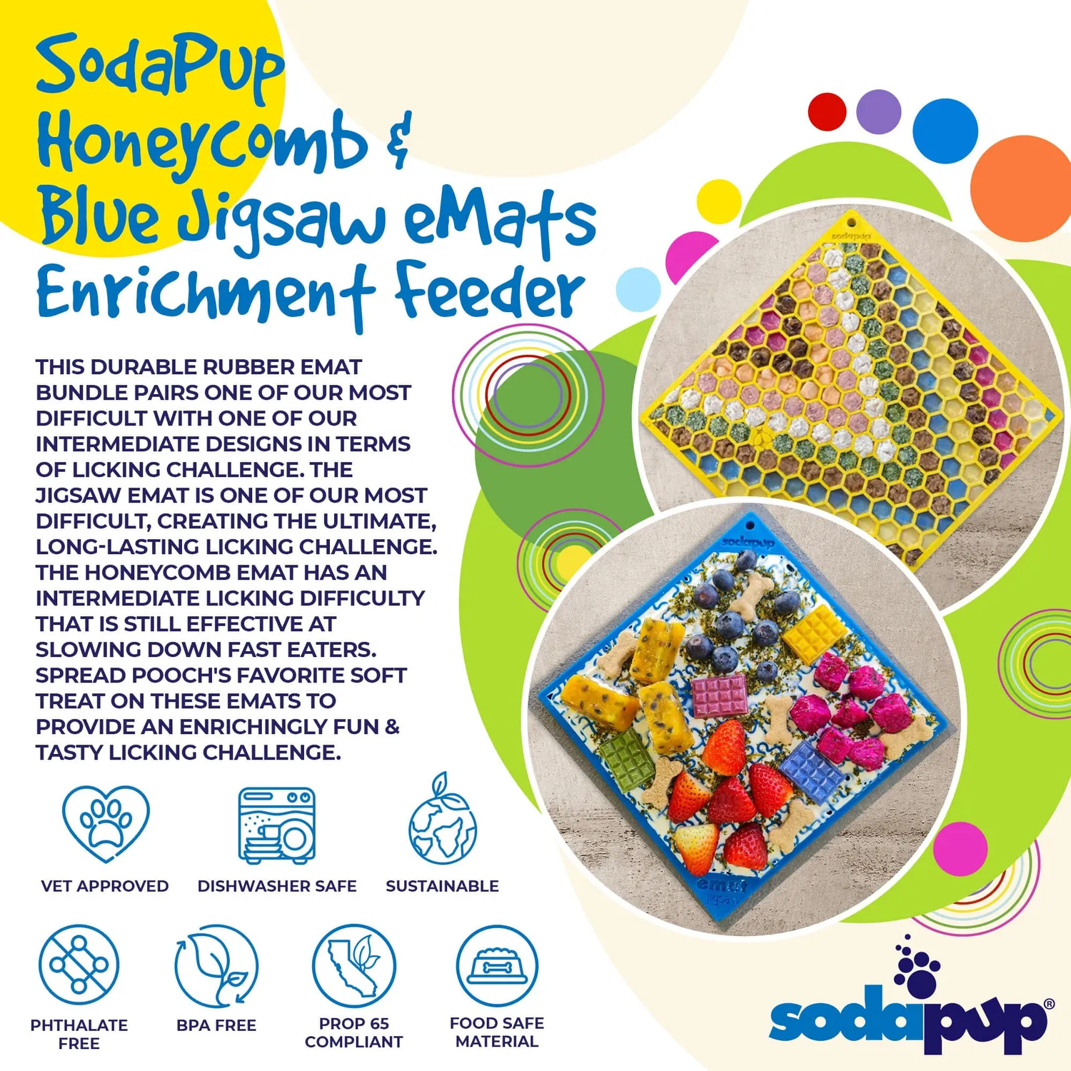 SodaPup Jigsaw Honeycomb slickmatta 2-pack large
