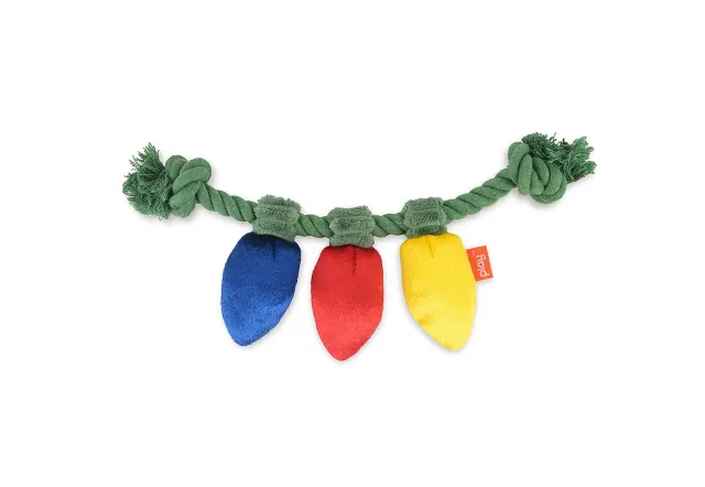 P.L.A.Y. Merry Minis Twinkly Tugger hundleksak rep pip
